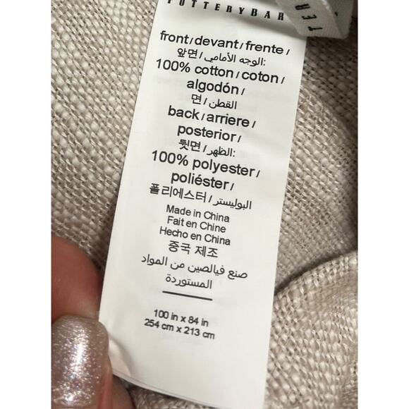 Pottery Barn Seaton Textured Cotton Blackout Curtain | 100 x 84 Oatmeal - Picture 9 of 10